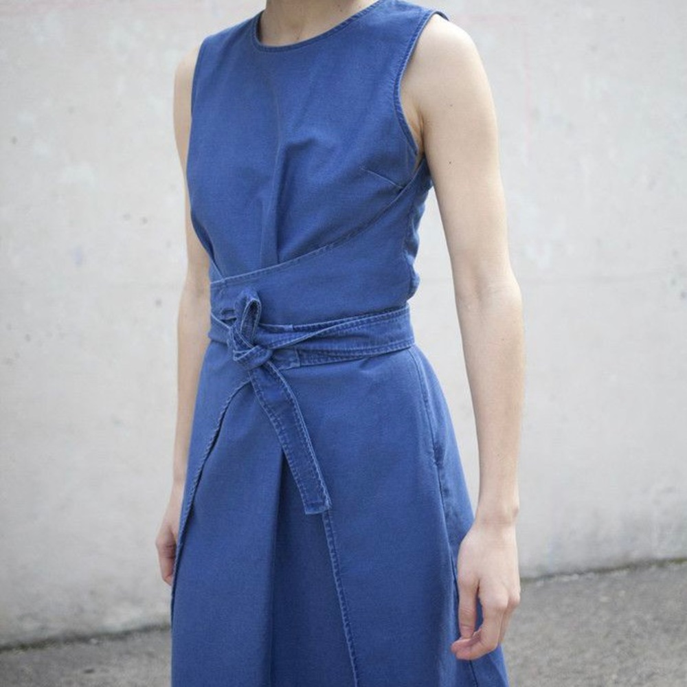 Caron Callahan denim wrap dress medium